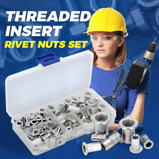 🔥Free Shipping🔥Threaded Insert Nut Rivet Nuts Set with Flat Head