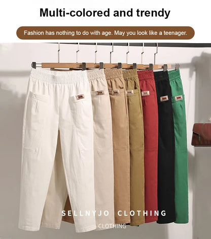 🔥BUY 2 FREE SHIPPING🔥Good Gift-Women's Elastic Waist Cotton Trousers