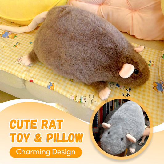🐭💖Cute Plush Rat Toy & Pillow
