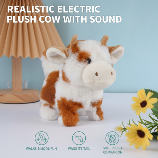 Realistic Electric Plush Cow with Sound