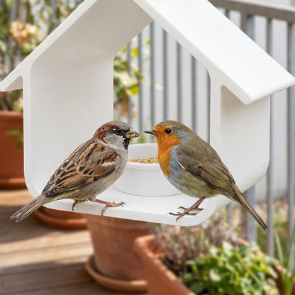 Modern House-Shaped Hanging Bird Feeder