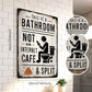 Vintage Tin Sign, This Is a Bathroom Not an Internet Cafe & Split Sign, Wall Art Decor for Home Farmhouse Washroom Bathroom Toilet, Vintage Metal Sign