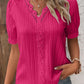 V Neck Plain Lace Elegant Shirt