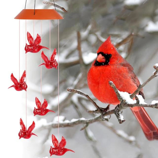 Solar Wind Chime Cardinal Light