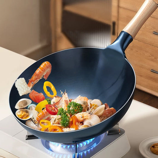 （🔥Hot Sale 49% OFF+ free shipping）Uncoated Non-Stick Iron Wok